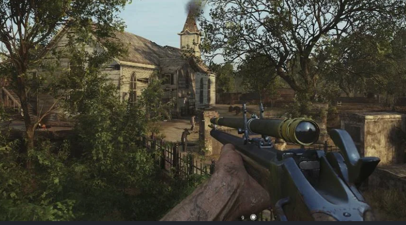 Hunt Showdown aimbot — scoped PvP at church compound